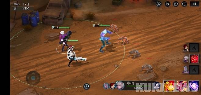 캐릭터마다 공격범위가 다르고, 움직임도 기존 SRPG보다 자유롭다.