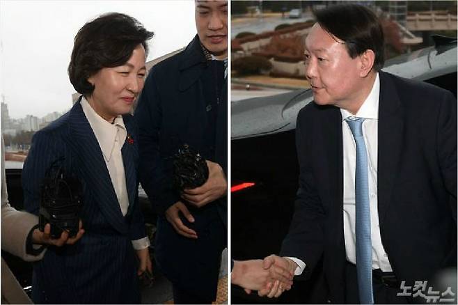 추미애 법무부 장관(왼쪽), 윤석열 검찰총장. 이한형기자