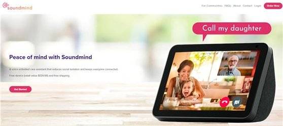 대화식 AI기술을 활용해 시니어의 생활을 돕고, 가족 및 지역사회와 유대 강화를 목적으로 만들어진 '사운드마인드'. [사진 사운드마인드 홈페이지]