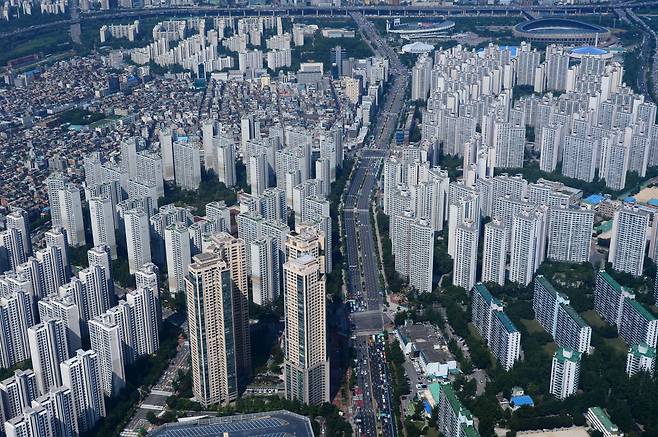 서울 송파구 잠실 일대 아파트 모습. [헤럴드경제DB]