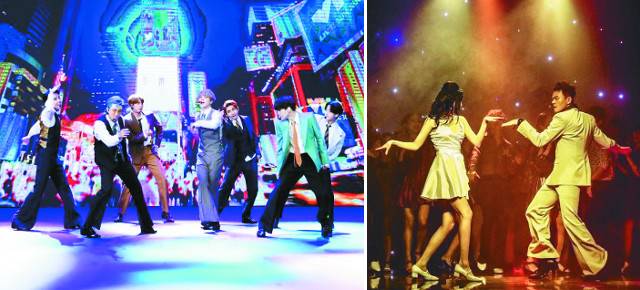 코로나 시대에 경쾌한 디스코 음악이 유행하고 있다. 한국 가수 최초로 미국 빌보드 ‘핫 100’ 1위에 오른 방탄소년단의 ‘다이너마이트(Dynamite)’(왼쪽)나 박진영과 선미의 ‘웬 위 디스코(When We Disco)’는 디스코풍이다. 각 소속사 제공