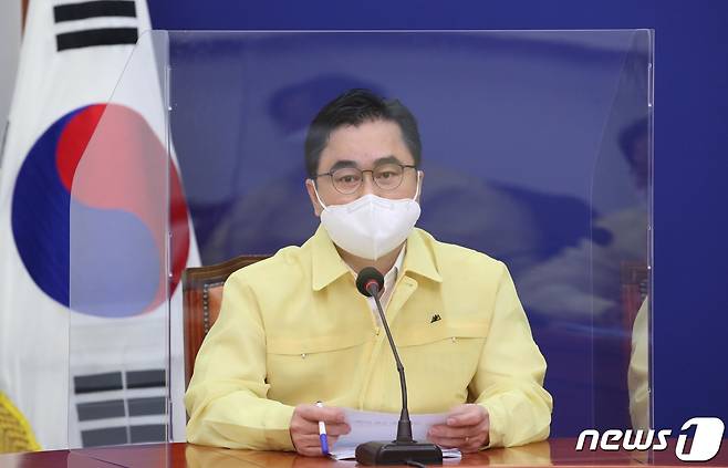 김종민 더불어민주당 최고위원이 14일 오전 서울 여의도 국회에서 열린 최고위원회의에서 발언하고 있다. 2020.9.14/뉴스1 © News1 신웅수 기자