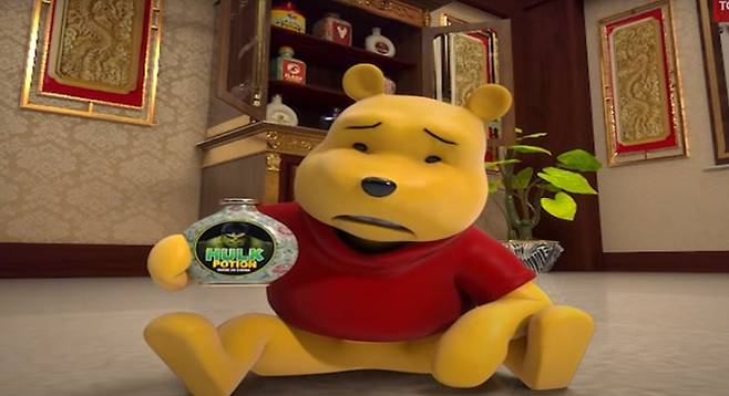 시진핑 중국 국가주석이 헐크로 변신하는 약을 마셨다가 부작용으로 '곰돌이 푸'로 변했다는 내용의 정치 풍자 영상을 올린 인도의 정치풍자 유튜브 채널 '소 소리!'(So Sorry!)./사진제공=유튜브