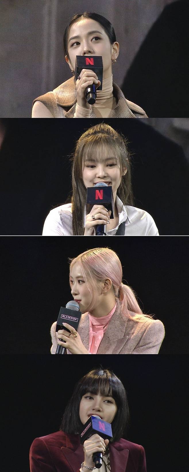 위쪽부터 블랙핑크 지수, 제니, 로제, 리사 (사진=넷플릭스 제공)