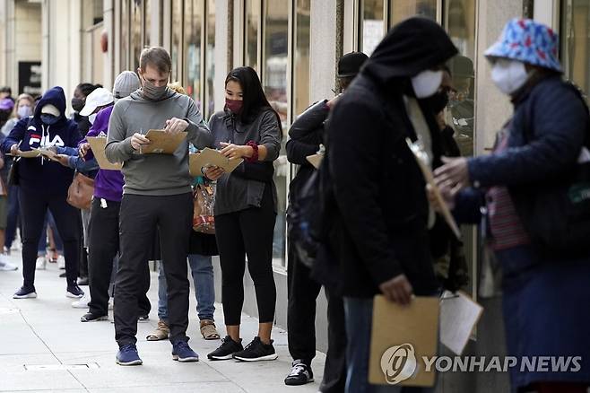 미 대선 앞두고 조기 투표하는 시카고 유권자들 [AP=연합뉴스 자료사진]