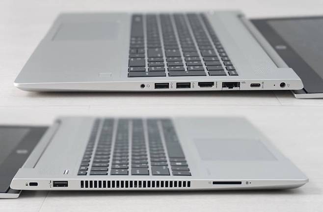 HP 프로북 우측(위)과 좌측(아래). 출처=IT동아