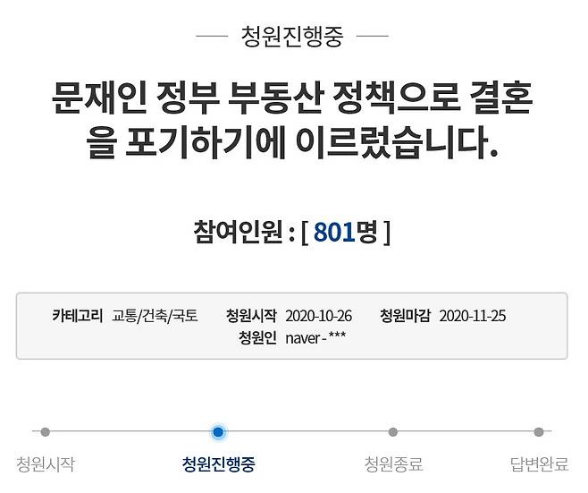 청와대 국민청원 게시판에 오른 청원 글© 뉴스1