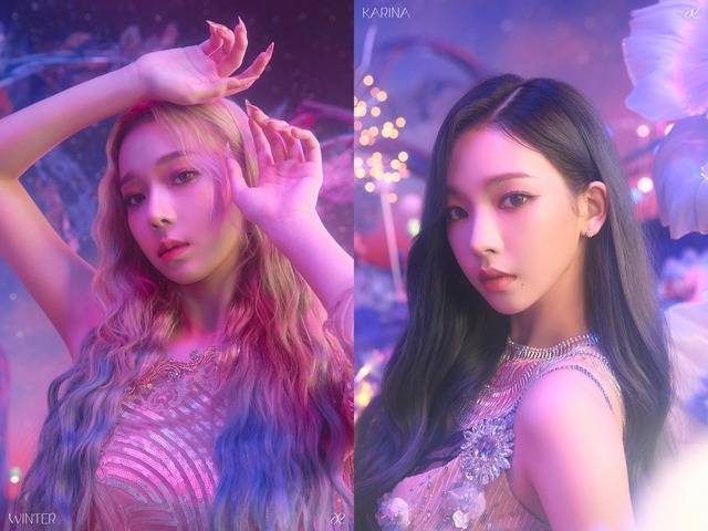 SM은 27일, 28일 에스파 멤버 윈터(왼쪽)와 카리나의 티저 이미지를 공개했다. /SM 제공