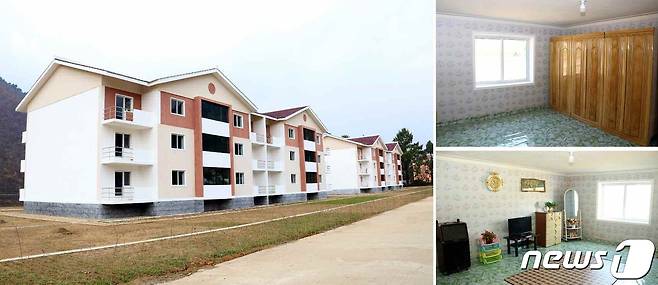 (평양 노동신문=뉴스1) = 북한 노동당 기관지 노동신문은 2일 자강도 흥주지구의 소층 아파트에 도농업과학연구소 과학자들이 입사했다고 전했다. [국내에서만 사용가능. 재배포 금지. DB 금지. For Use Only in the Republic of Korea. Redistribution Prohibited] rodongphoto@news1.kr