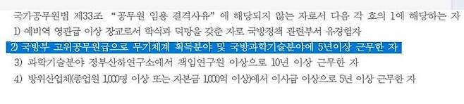 2017년 국방과학연구소장 모집공고 중 응시 자격…방사청 고위공무원은 해당되지 않는다.