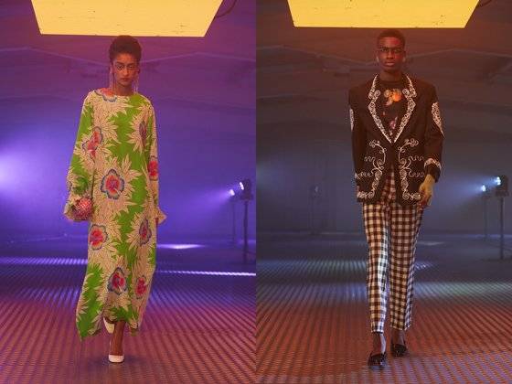 영국 디자이너 에드워드 크러칠리의 21SS 의상들. 사진 에드워드 크러칠리