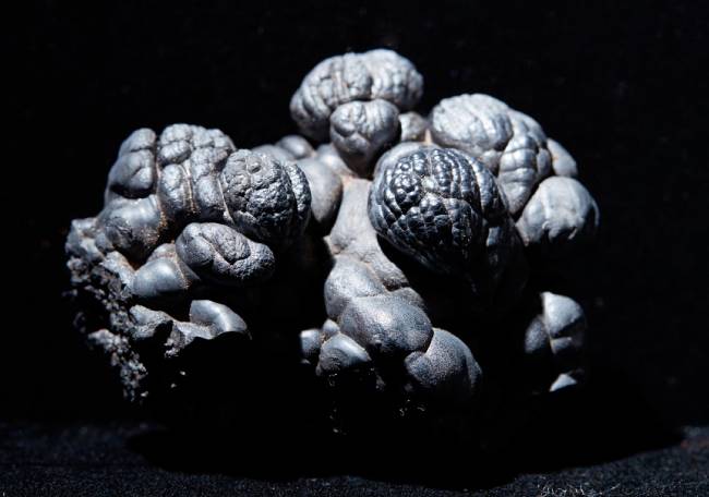 경망간석(Psilomelane)  배터리 제조나 합금 등에 다양하게 활용되는 망간 광물. 모양이 특이하다.