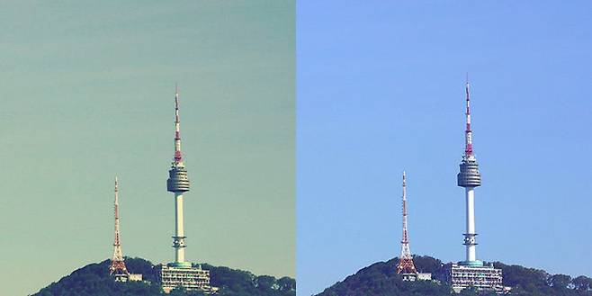 (수술 안 한) 왼쪽 눈과 (수술한) 오른쪽 눈으로 본 세상. 때깔이 달랐다.