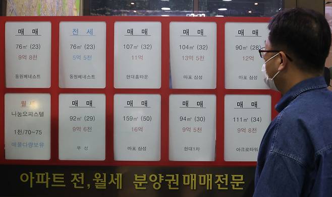 서울 마포구의 한 부동산중개업소 매물정보란[연합뉴스]