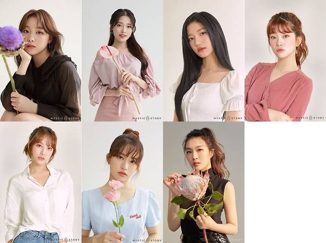 좌측 상단부터 김수현·김하람·김시윤·후쿠토미 츠키·문수아·타케우치 미유·이수민