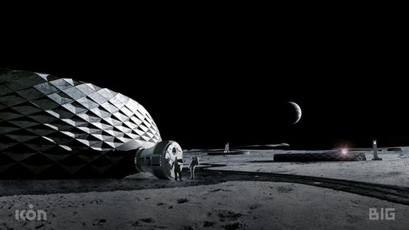 달 표면에 3D 프린터로 지어진 건축물 예상 이미지. /아이콘·빅 제공