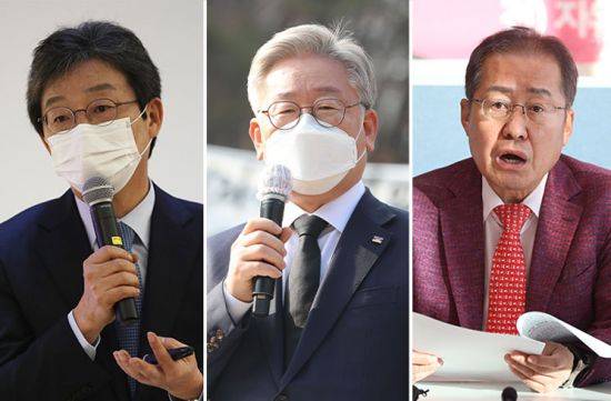 (왼쪽부터) 유승민 의원, 이재명 지사, 홍준표 의원 [이미지출처=연합뉴스]