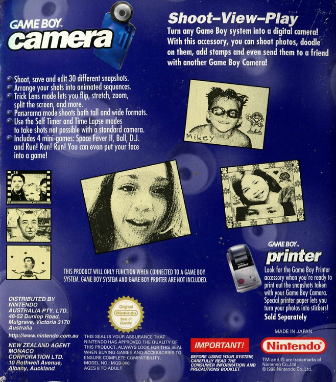 (게임보이 주변기기인 카메라 광고)