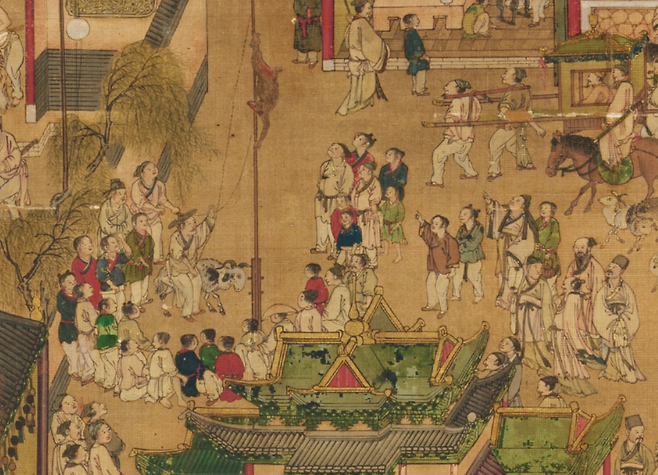 〈태평성시도 太平城市圖〉, 비단에 채색, 113.6×49.1cm, 국립중앙박물관