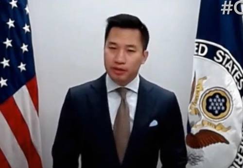 미국 싱크탱크 전략국제문제연구소(CSIS)의 화상 세미나에서 기조연설하는 알렉스 웡 미국 국무부 대북특별부대표 [CSIS 홈페이지 캡처. 재판매 및 DB 금지]