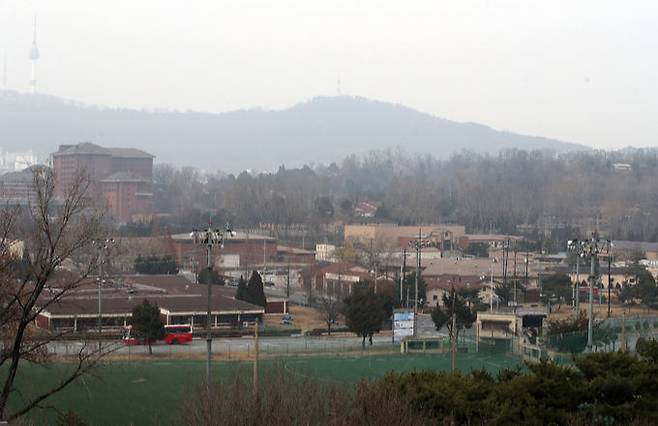 11일 오후 서울 용산구 국립중앙박물관에서 바라본 용산 미군기지의 모습. 뉴스1
