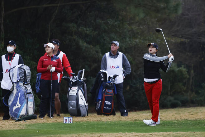 Sei Young Kim watches her tee shot on the first hole during the final round at the 2020 U.S. Women's Open at Champions Golf Club (Cypress Creek Course) in Houston, Texas on Sunday, Dec. 13, 2020. (Jeff Haynes/USGA) 사진제공=USGA