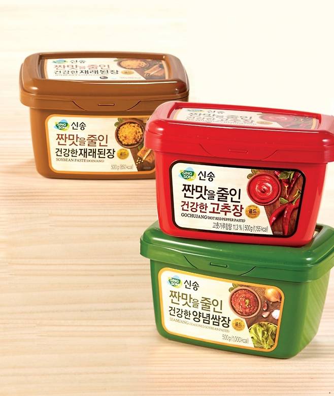 식품업계에서는 소금과 설탕 함량을 줄인 저염·저당식품을 잇따라 선보이고 있다. 장류 기업 신송식품은 ‘저염’ 장류를 선보였다. /사진=신송식품