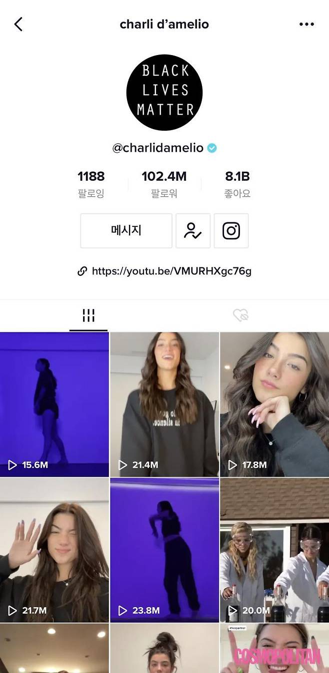 찰리 더밀리오의 틱톡 계정