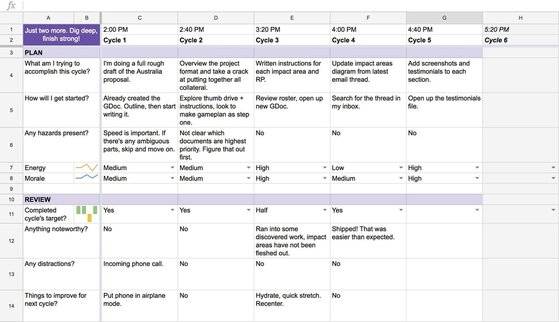미국의 온라인 코워킹 스페이스 서비스 기업 '울트라 워킹'이 제공하는 업무 수행 주기 프로그램. 30분 업무, 10분 휴식을 2시간 동안 반복한다. [울트라워킹 홈페이지 캡처]