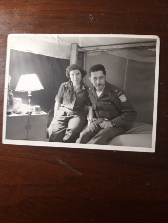 Second Lt. Constantinos Farros, right, with his wife-to-be, during the war in Korea. She served as a Greek nurse during the war. [CONSTANTINOS FARROS]