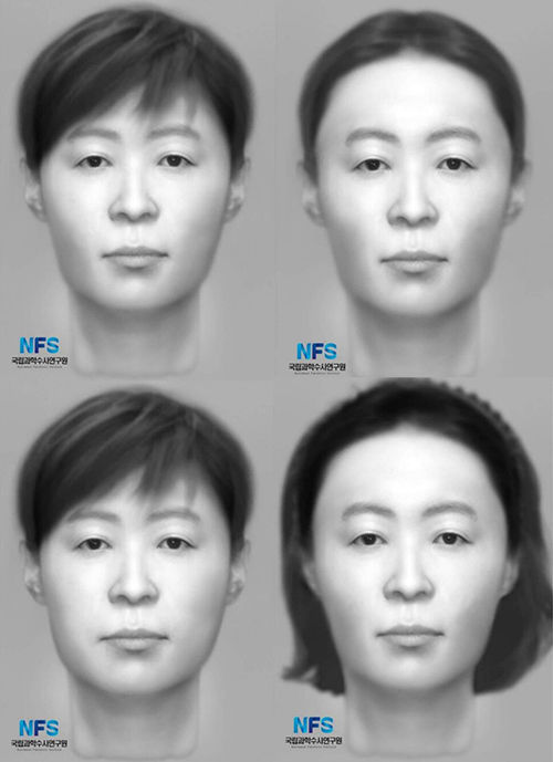 여러 버전으로 복원된 얼굴 사진