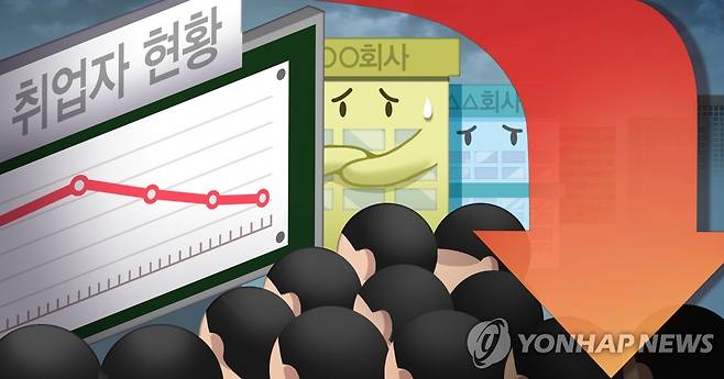 취업자 감소 (PG) [김토일 제작] 일러스트