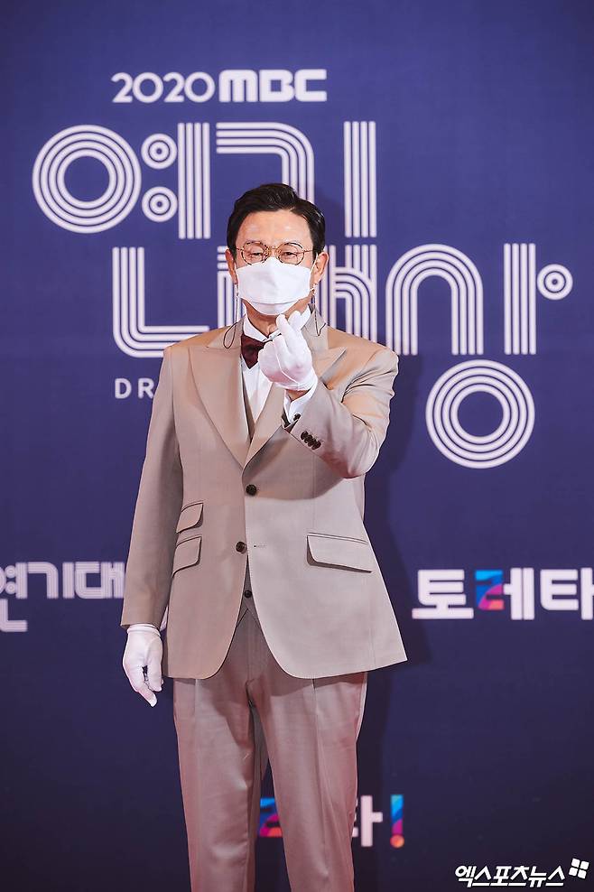 Actor Kim Eung-soo, who attended the 2020 MBC Acting Grand Prize red carpet event held at MBC New Building in Sangam-dong, Seoul on the afternoon of the 30th, has photo time.