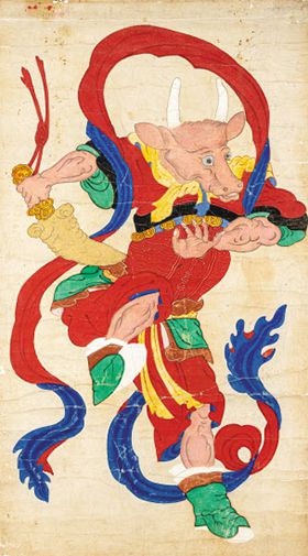 ‘십이지신도’ 중 축신(丑神). 19세기 말~20세기 초. /국립민속박물관