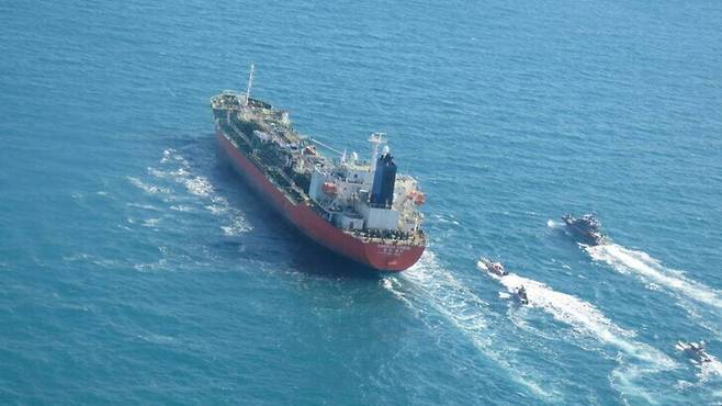 The MT Hankuk Chemi, a South Korean vessel that’s reportedly been seized by Iranian authorities. (Reuters/Yonhap News)