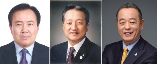 ▲ 대한골프협회 회장 선거로 출마한 박노승, 우기정, 이중명 후보(왼쪽부터). ⓒ대한골프협회
