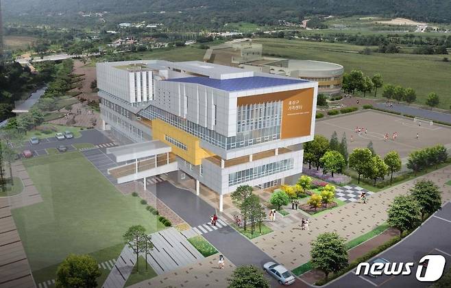 홍성군은 사업비 195억원을 투입해 유아, 아동, 청소년을 아우르는 복합문화공간인 가족센터를 건립한다.(가족센터 조감도).© 뉴스1