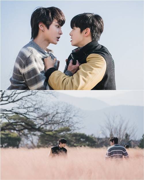 ‘여신강림’ 차은우와 황인엽의 쌍방 멱살잡이가 포착됐다. 사진=tvN ‘여신강림’