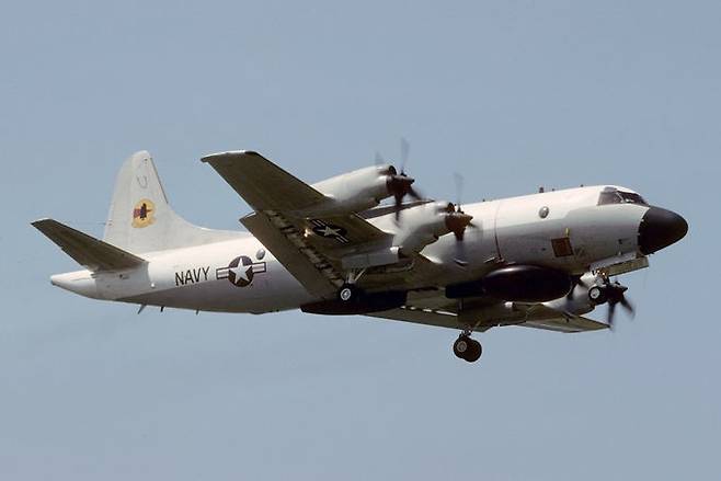 미 해군 EP-3E 전자정찰기가 비행을 하고 있다. 세계일보 자료사진