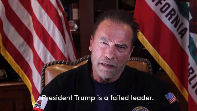 미국 극우단체 프라우드보이스의 의회 난동 사태를 비판하며 트럼프 대통령을 공개 저격한 아놀드 슈워제네거 전 캘리포니아 주지사. (사진=AP/뉴시스)