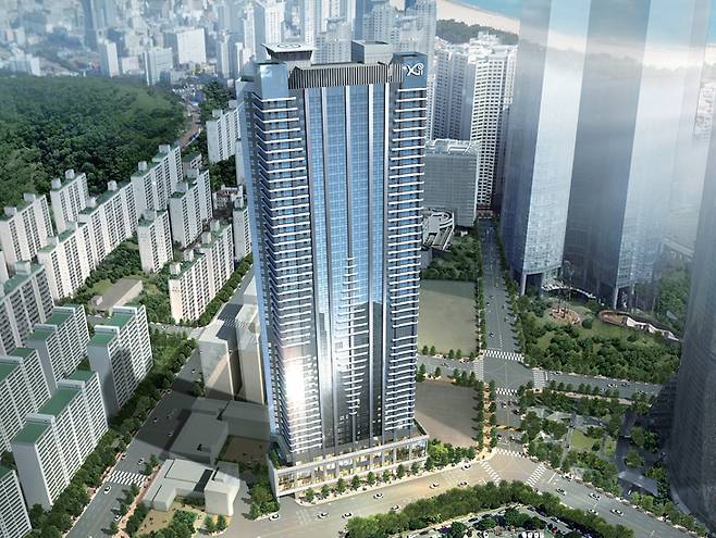 2019년 10월 준공한 부산 해운대구 마린시티자이 단지 조감도. /사진제공=GS건설