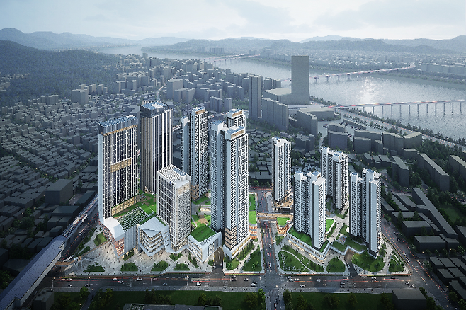 구의역 일대 첨단업무복합개발사업부지 조감도. 광진구 제공