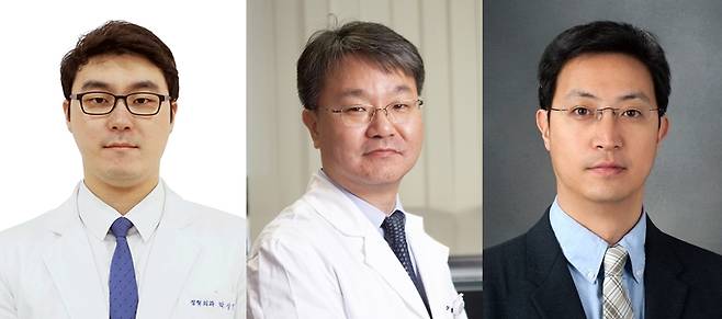 분당서울대병원 정형외과 척추연구팀 박상민(왼쪽), 염진섭(가운데), 김호중(오른쪽 ) 교수. 분당서울대병원 제공