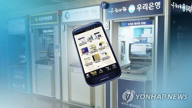은행점포·ATM 사라진다…모바일뱅킹 영향(CG) [연합뉴스TV 제공]