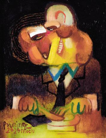 문형태, 가지치기, 34.8×27.3㎝(5호), 캔버스에 유채, 2020.