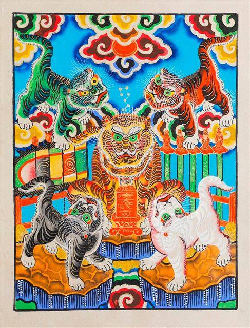 오호도(五虎圖), 20세기 초, 베트남55x75㎝, 사진※ Saigoneer