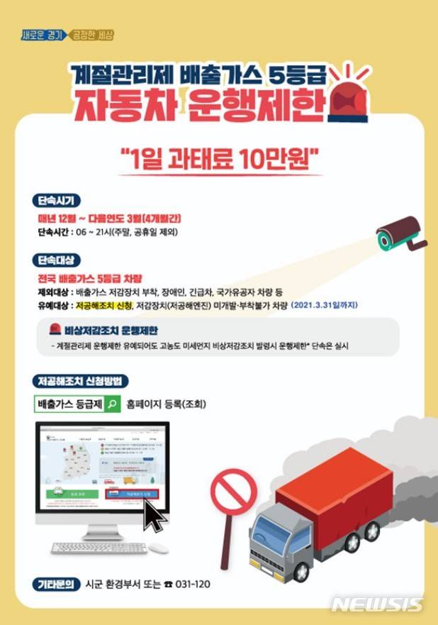 [수원=뉴시스] 계절관리제 운행제한
