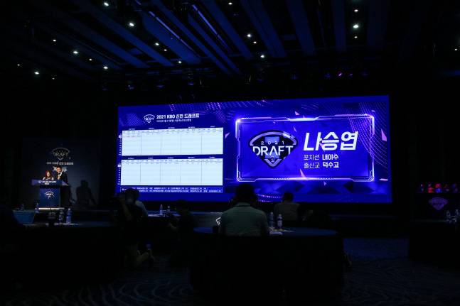 2021 신인 드래프트에서 나승엽을 지명한 롯데. | KBO 제공