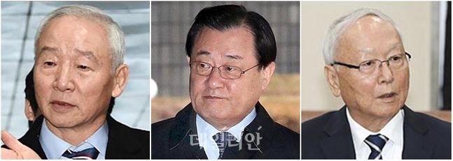 서울고법이 14일 (왼쪽부터) 남재준·이병기·이병호 전 국정원장에 대해 국고손실 혐의로 실형을 각각 선고했다.ⓒ데일리안