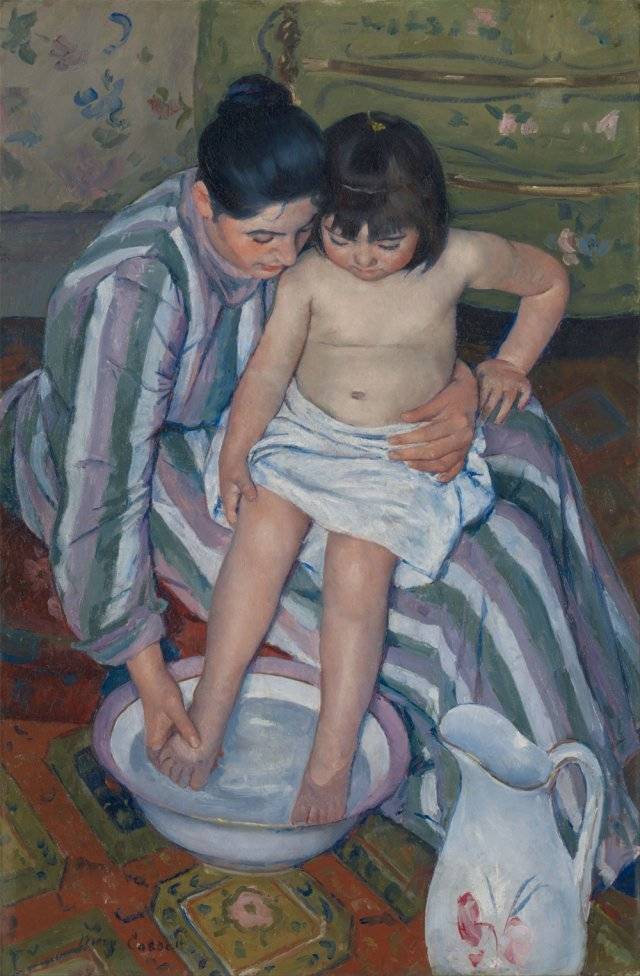 메리 커샛 ‘아이의 목욕’ 1893년.